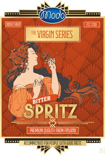 Modo Virgin series Bitter Spritz siirapin etiketti