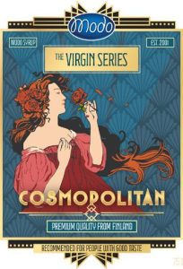 Modo Virgin series Cosmopolitan siirapin etiketti